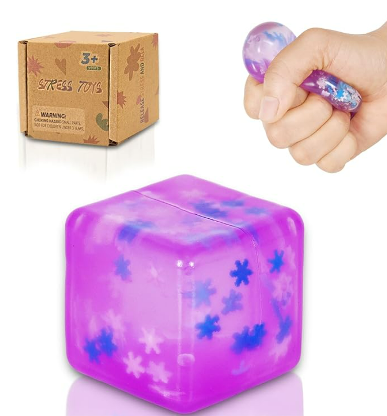 Snowflake Soft Cube Squeeze Toy – small and Medium Ice Cube Stress Relief Toys